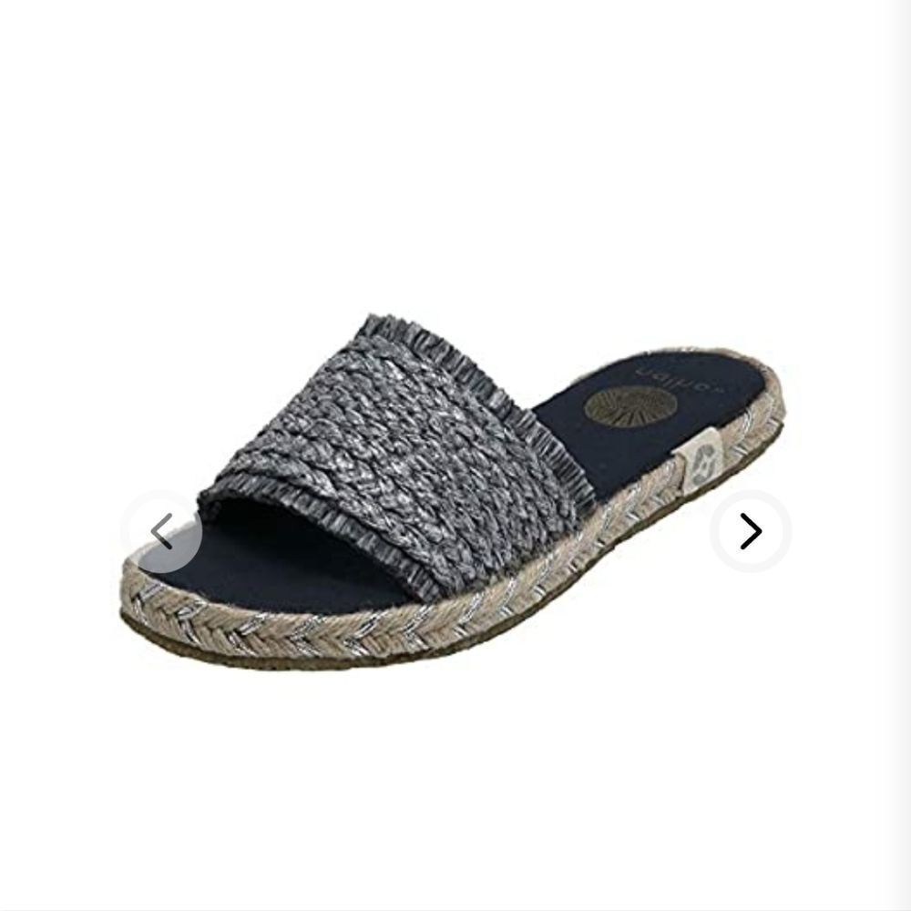 NALHO Meeka raffia woven yoga mat espadrille slides size 11